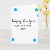 Blue polkadots happy new year add name messasimple カード (黄色い花)