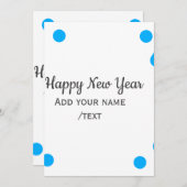 Blue polkadots happy new year add name messasimple シーズンカード (正面/裏面)