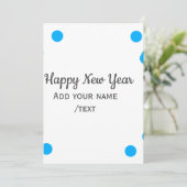 Blue polkadots happy new year add name messasimple シーズンカード (スタンド正面)