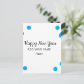 Blue polkadots happy new year add name messasimple ポストカード (スタンド正面)
