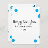 Blue polkadots happy new year add name messasimple ポストカード (正面/裏面)