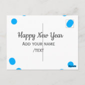 Blue polkadots happy new year add name messasimple ポストカード (裏面)