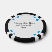 Blue polkadots happy new year add name messasimple ポーカーチップ (シングル)
