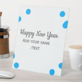 Blue polkadots happy new year add name messasimple 台座サイン (インサイチュ)