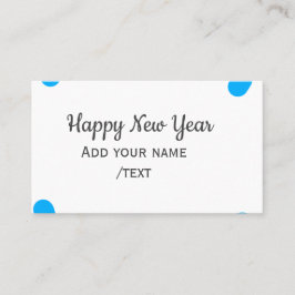 Blue polkadots happy new year add name messasimple 名刺