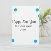 Blue polkadots happy new year add name messasimple 招待状 (スタンド正面)