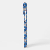 Blue Poppy Blossom Luxe ✨ Pearl Floral Elegant📱 iPhoneケース (左側面)