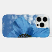 BLUE POPPY Flower Blue Sky（名前つき） Case-Mate iPhoneケース (裏面 (横))