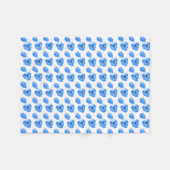 Blue poppy Flowers summer nature pattern フリースブランケット (正面(横))