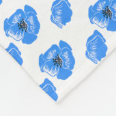 Blue poppy Flowers summer nature pattern フリースブランケット (角)