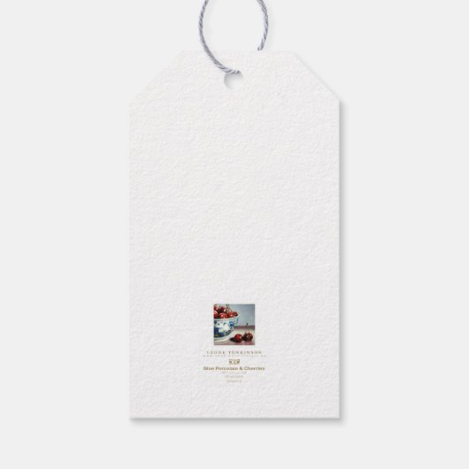 Blue Porcelain & Cherries ギフトタグ (裏面)