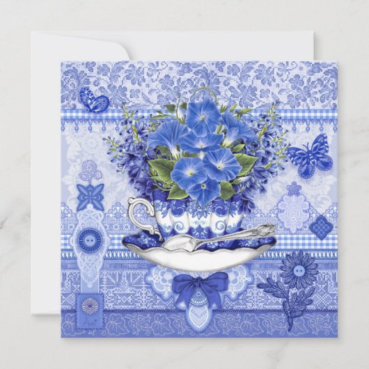 Blue Porcelain Cup and Flowers Card シーズンカード (正面)