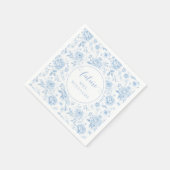 Blue Porcelain Floral Future Mrs Bridal Shower スタンダードカクテルナプキン (角)