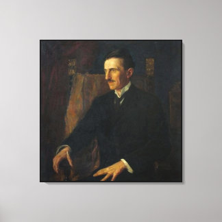 Blue Portrait of Nikola Tesla キャンバスプリント
