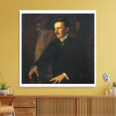 Blue Portrait of Nikola Tesla - Canvas Print キャンバスプリント (インサイチュ (リビング))