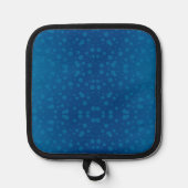Blue potholder with a subtle dotted pattern 鍋敷き (正面)