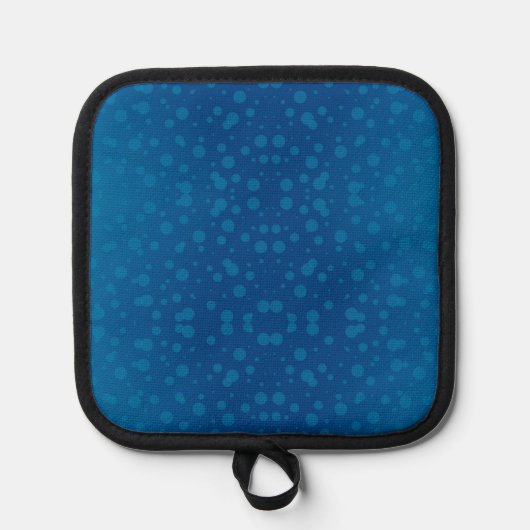 Blue potholder with a subtle dotted pattern  鍋敷き (正面)