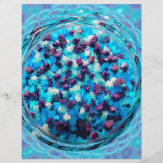 Blue Potpourri Scrapbook Paper 2-Sided Page (正面)