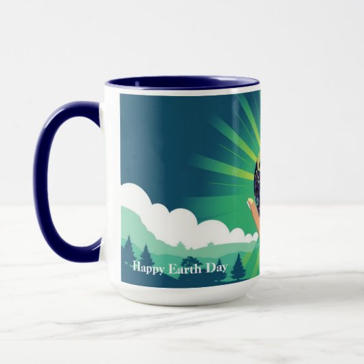 Blue Power Earth Day Vibes マグカップ (左)