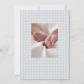 Blue Preppy Birth Announcement 招待状 (裏面)