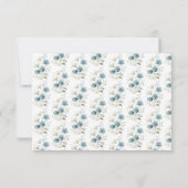 Blue Preppy Flowers Watercolor Baby Shower サンキューカード (裏面)