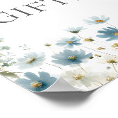 Blue Preppy Flowers Watercolor Cards And Gifts ポスター (角)