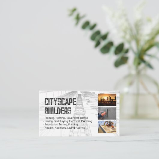 Blue Prints | Construction Contractors 名刺 (スタンド正面)