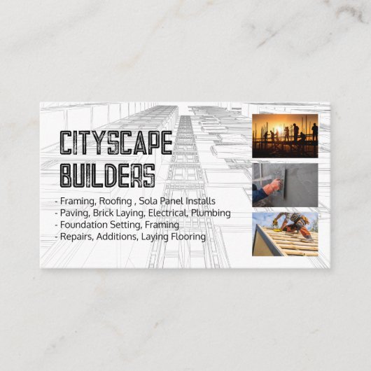 Blue Prints | Construction Contractors 名刺 (正面)