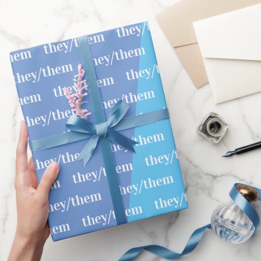 Blue Pronoun They/Them ラッピングペーパー (ギフト)