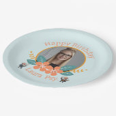 Blue Psychology Editable Photo Frame Dual Freud Ca ペーパープレート (アングル)