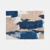 Blue Pulse of Stillness フリースブランケット (正面(横))