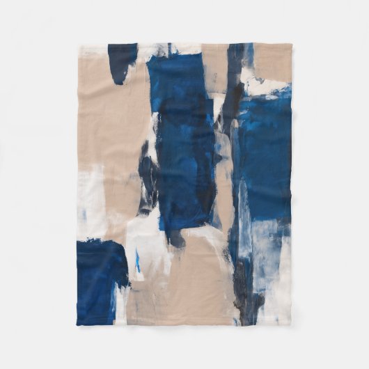 Blue Pulse of Stillness フリースブランケット (正面)