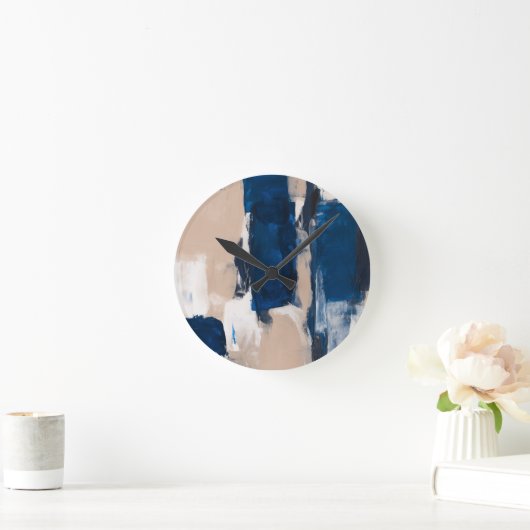 Blue Pulse of Stillness ラウンド壁時計 (ホーム)