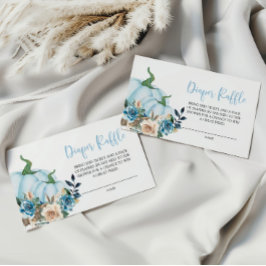 Blue Pumpkin and Flowers Diaper Raffle  エンクロージャーカード
