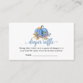 Blue Pumpkin Autumn Baby Shower Diaper raffle エンクロージャーカード (正面)
