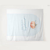 Blue Pumpkin Baby Shower Arch Backdrop Tapestry タペストリー (正面(横))