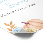 Blue Pumpkin Baby Shower Babies are Sweet Sign ポスター (角)