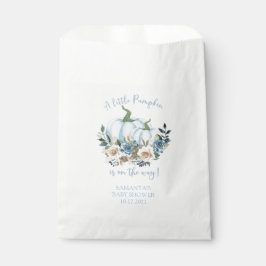 Blue Pumpkin Floral Baby Shower Favor Bag フェイバーバッグ