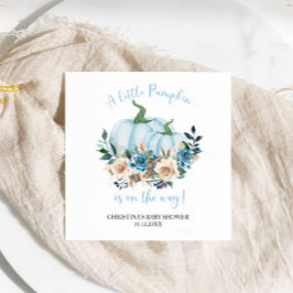 Blue Pumpkin Floral Boy Baby Shower スタンダードカクテルナプキン