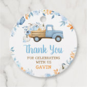 Blue Pumpkin Truck Fall Birthday Round フェイバータグ (正面)