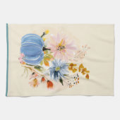 Blue Pumpkin & Wildflower Watercolor キッチンタオル (横)