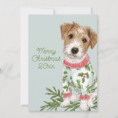 Blue Puppy in Pajamas Flat シーズンカード (正面)