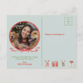 Blue Puppy in Pajamas Flat シーズンポストカード (裏面)