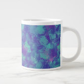 Blue purple Abstract Brush Strokes Design ジャンボコーヒーマグカップ (右)