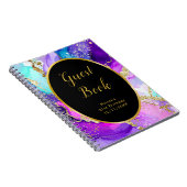 Blue, Purple and Gold Birthday Party Guest Book ノートブック (右側)