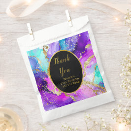 Blue, Purple and Gold Ink Birthday Party フェイバーバッグ