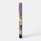 Blue, purple, and yellow abstract art iPhone 16ケース (左側面)