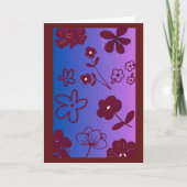 Blue Purple & Burgundy Floral Design  カード (正面)