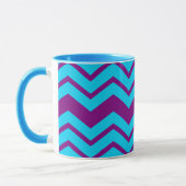 Blue Purple Chevron Zigzag Design  マグカップ (左)