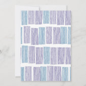 Blue & Purple Drawn Stripes Baby Shower Invitation 招待状 (裏面)